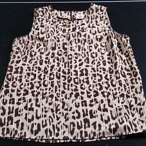 Cabi ginger leopard print cutout sleeveless blouse/ shirt